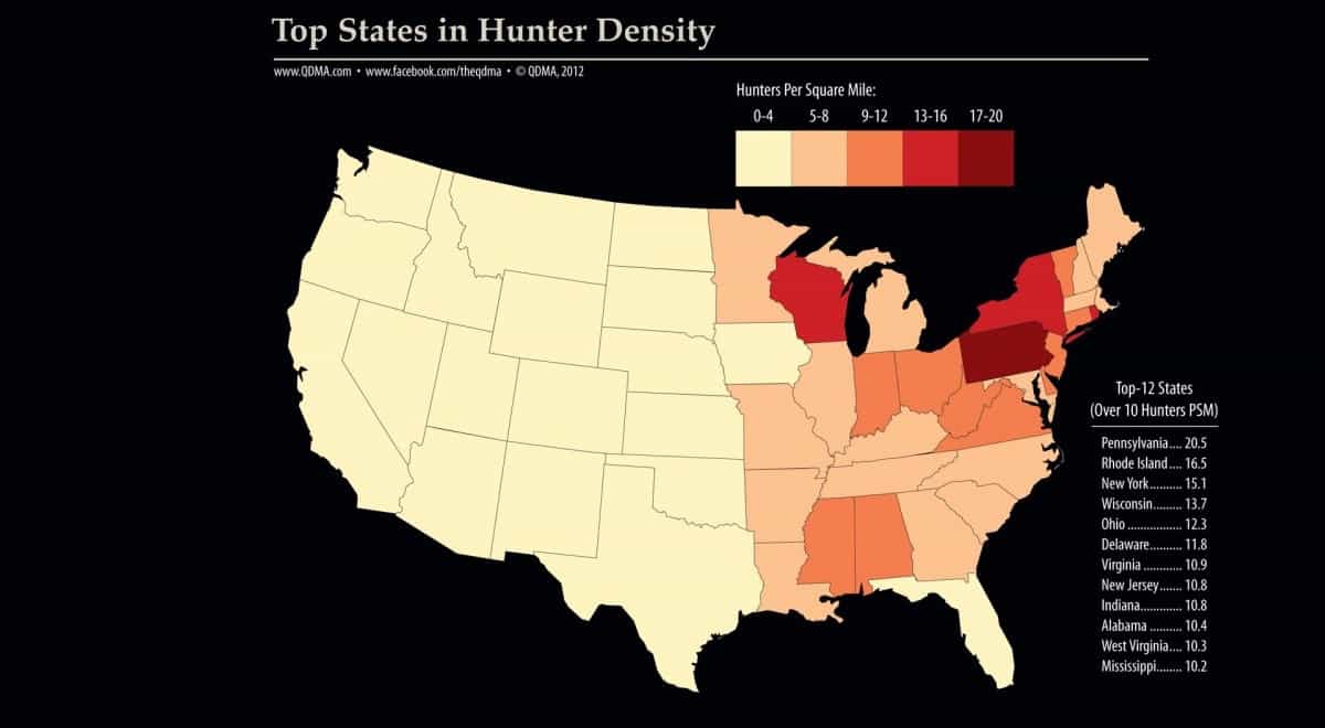 Whitetail Deer Population Density Map